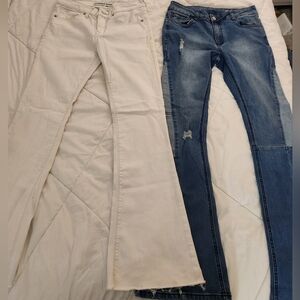 Two pairs of flare cut jeans